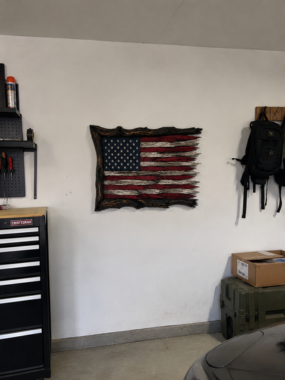 Handmade wooden flag