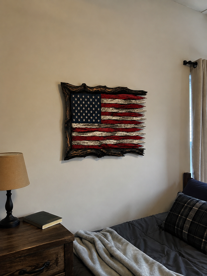 Handmade wooden flag