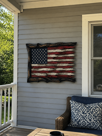 Handmade wooden flag